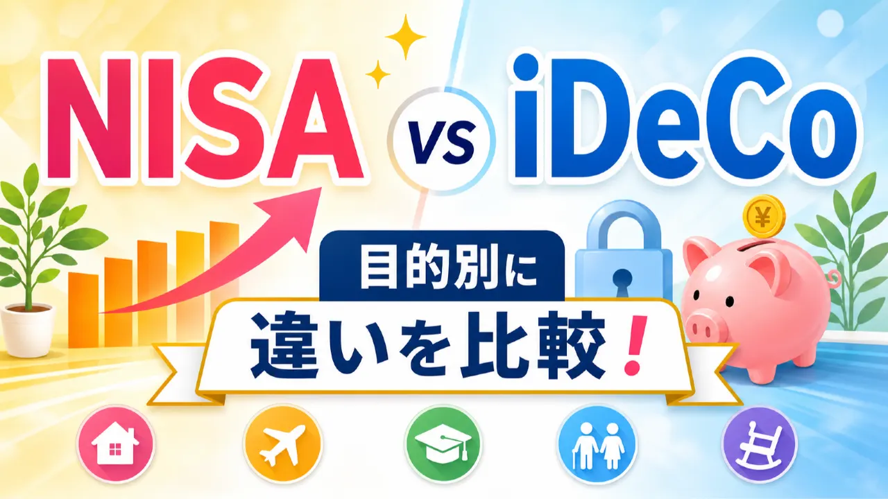 NISAとiDeCoの違いを目的別に比較するの内容を表すアイキャッチ画像