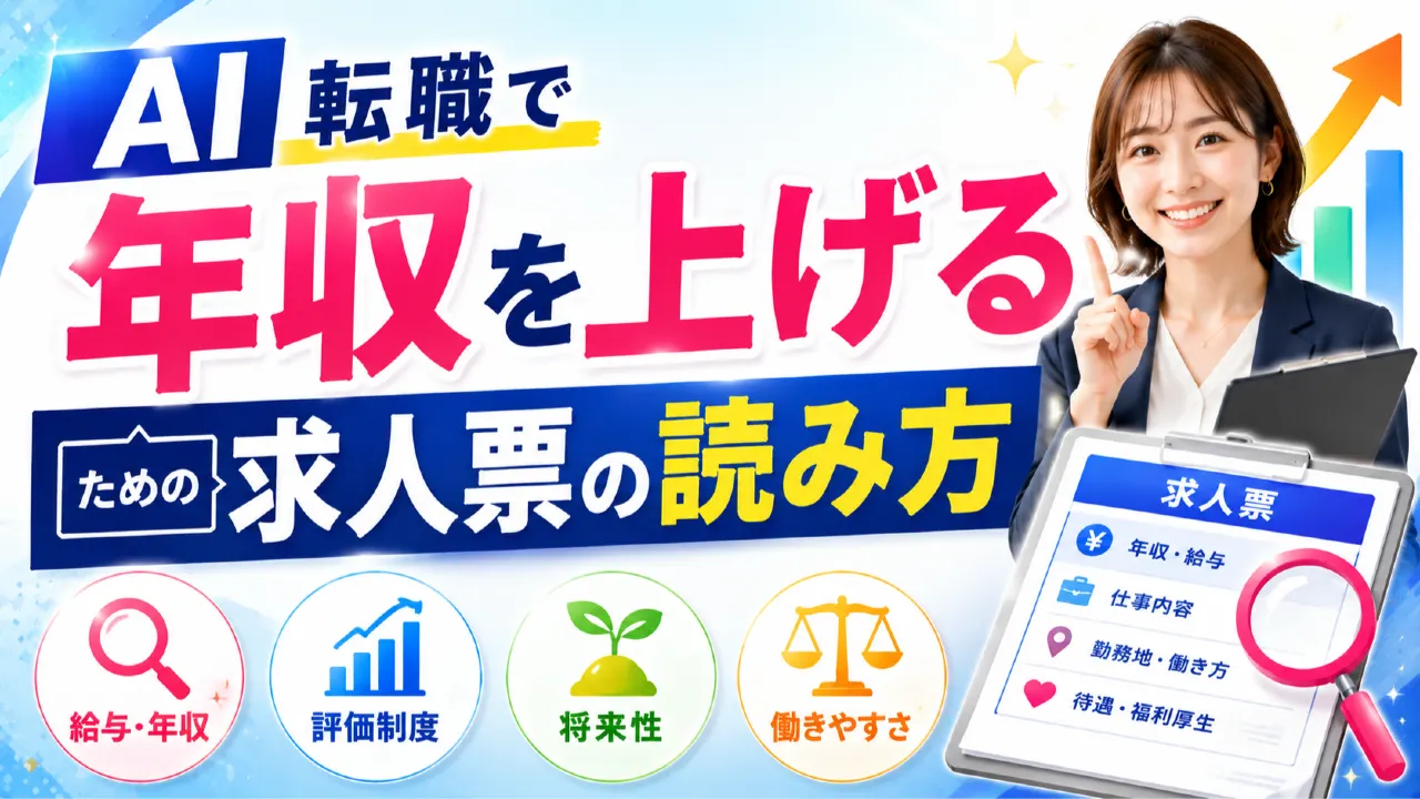 転職で年収を上げるための求人票の読み方の内容を表すアイキャッチ画像