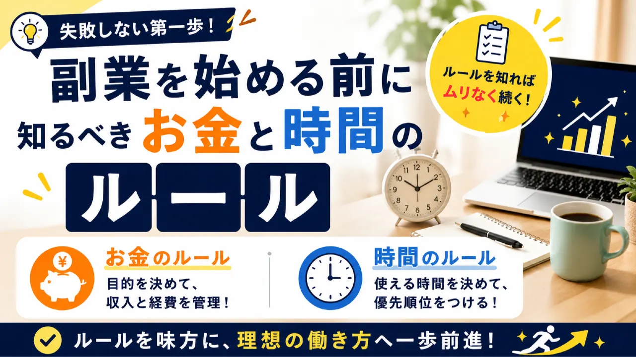 副業を始める前に知るべきお金と時間のルールの内容を表すアイキャッチ画像
