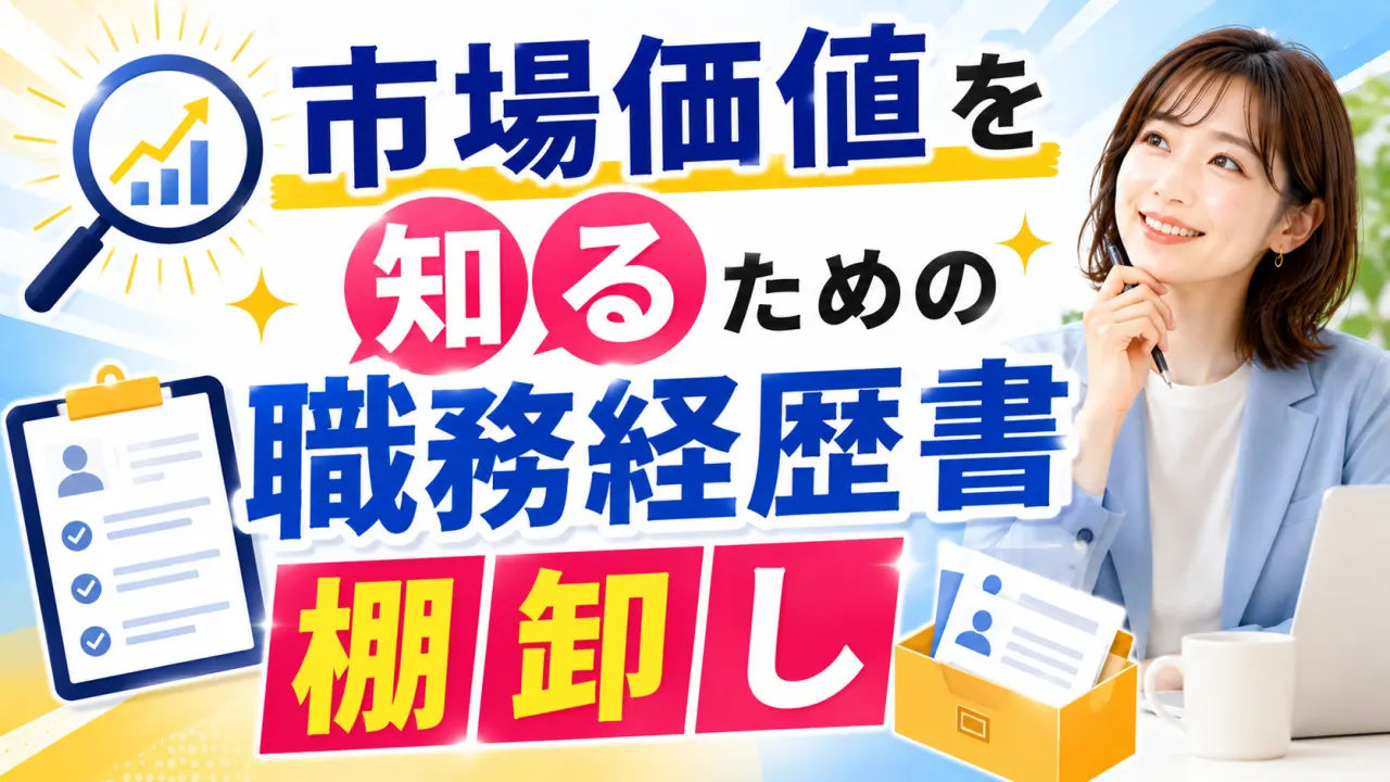 市場価値を知るための職務経歴書の棚卸しの内容を表すアイキャッチ画像
