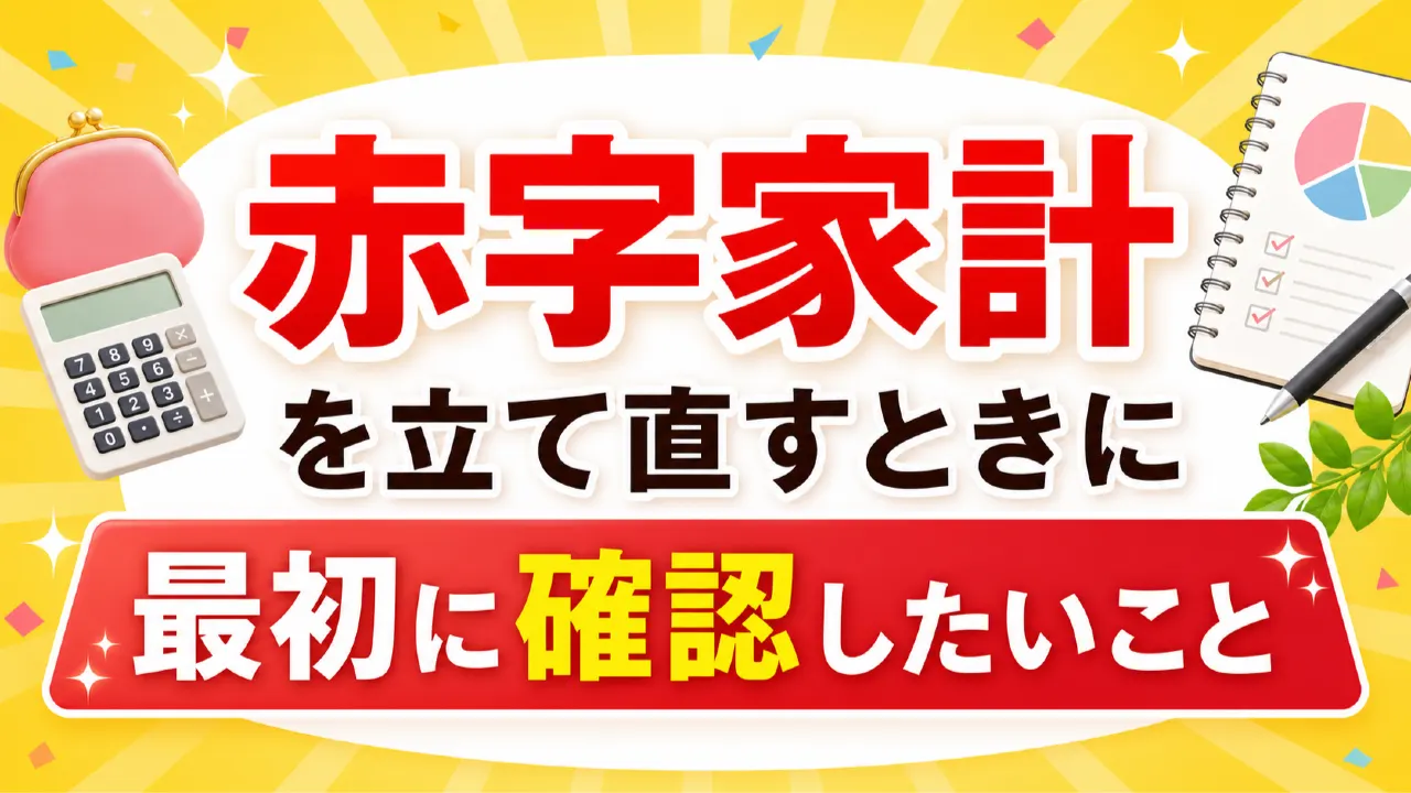 赤字家計の収支と固定費を確認する家計表