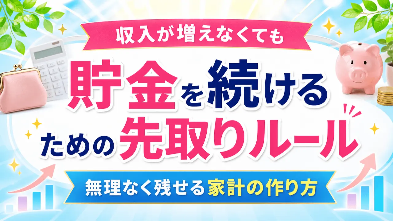 収入が増えなくても貯金を続けるための先取りルール｜無理なく残せる家計の作り方の内容を表すアイキャッチ画像