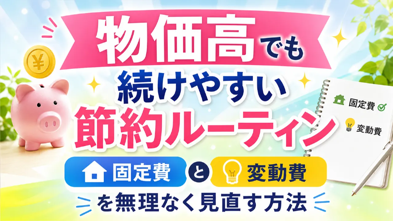 物価高でも続けやすい節約ルーティン｜固定費と変動費を無理なく見直す方法の内容を表すアイキャッチ画像