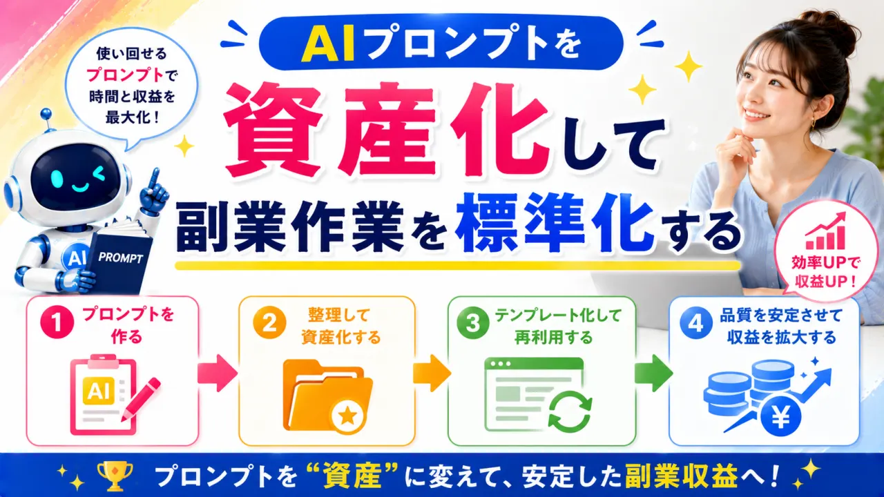 AIプロンプトを資産化して副業作業を標準化するの内容を表すアイキャッチ画像