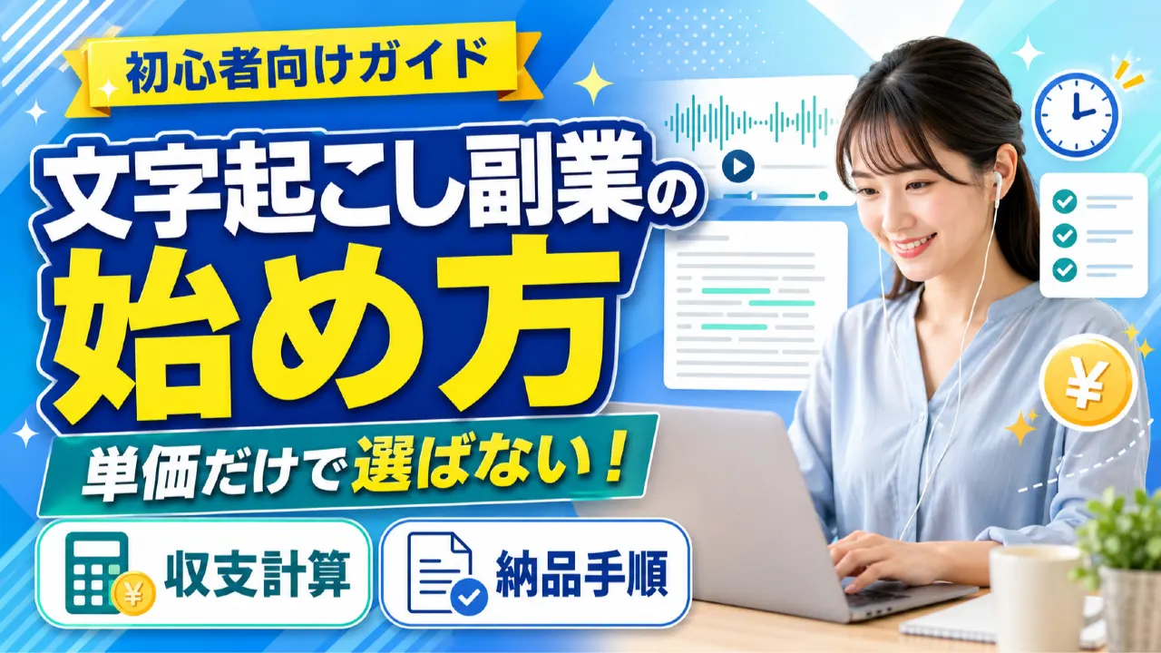 ヘッドホンで音声を確認しながら文字起こし原稿を整える人