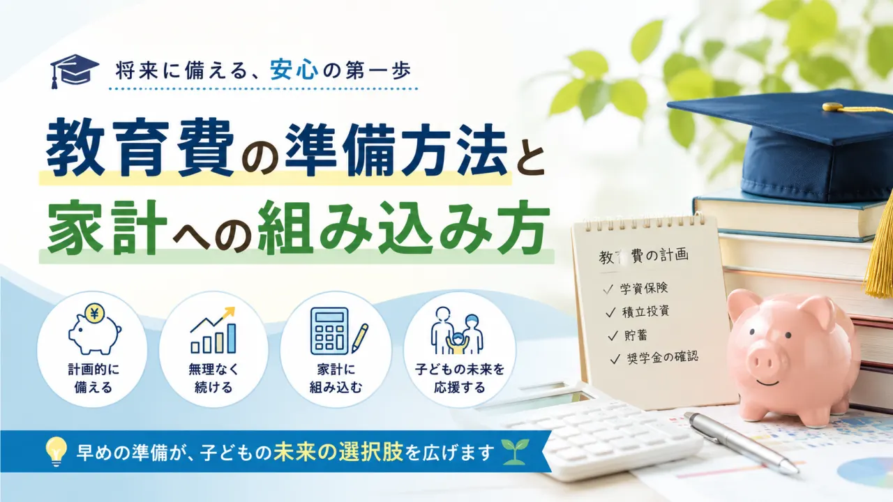 教育費の準備方法と家計への組み込み方の内容を表すアイキャッチ画像