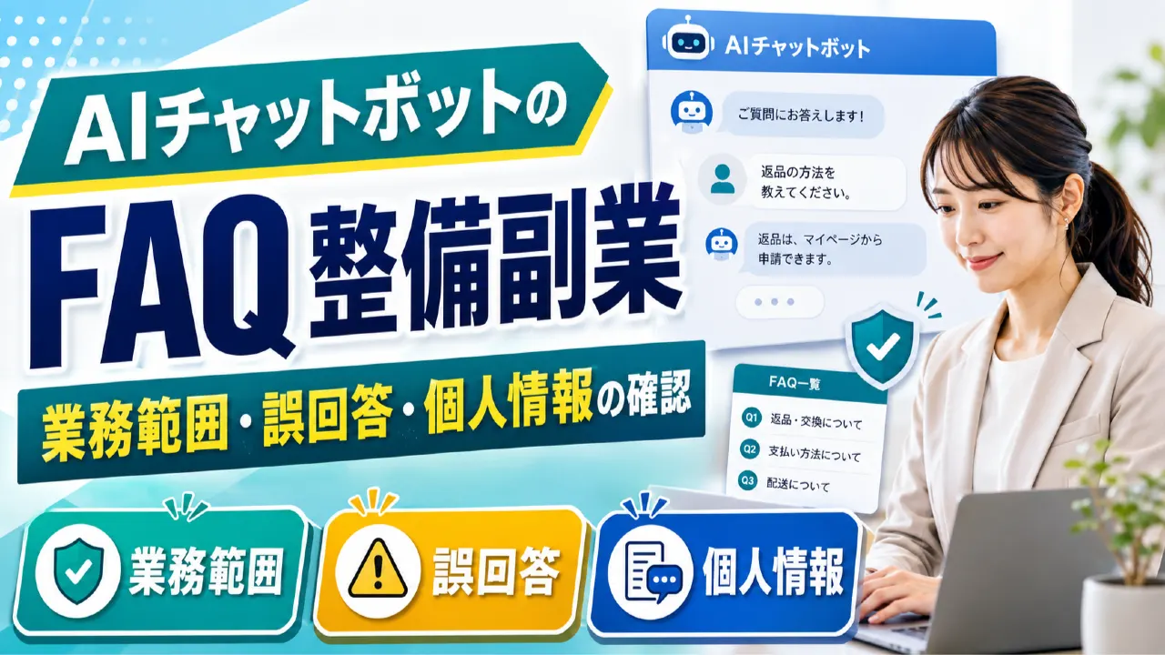 FAQの質問分類と人への引き継ぎ条件を確認する担当者