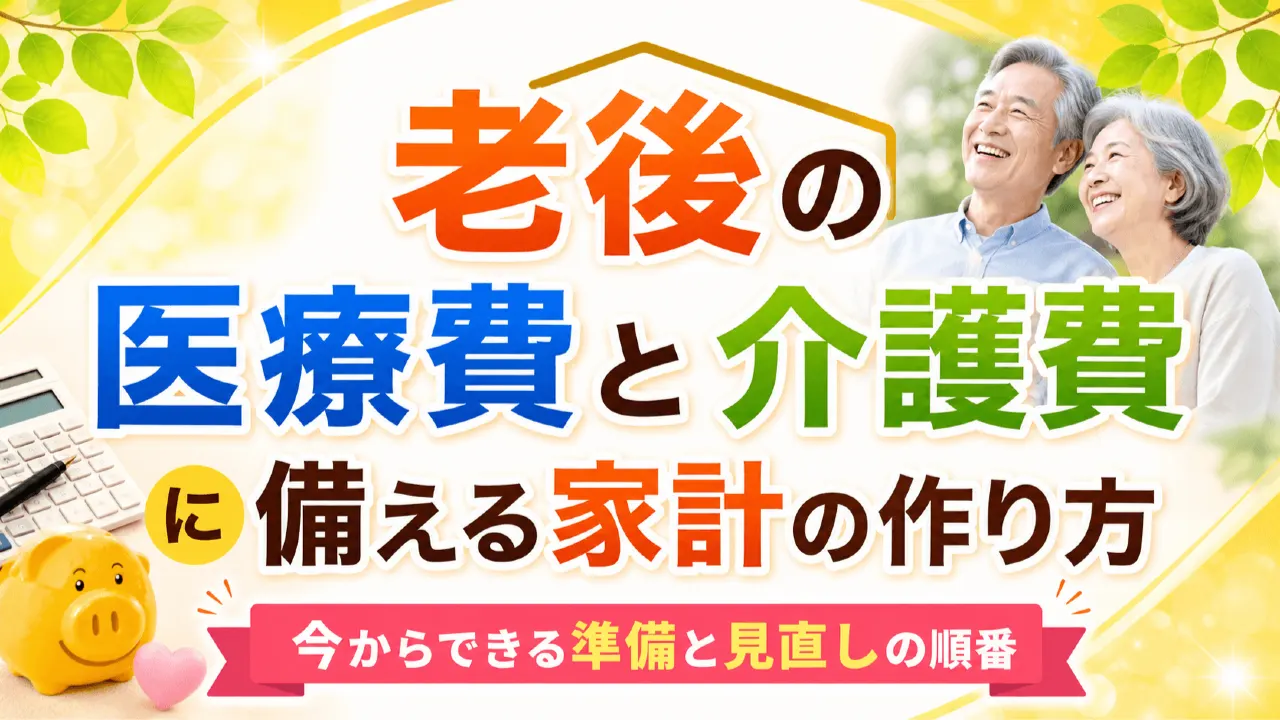 老後の医療費と介護費に備える家計の作り方｜今からできる準備と見直しの順番の内容を表すアイキャッチ画像