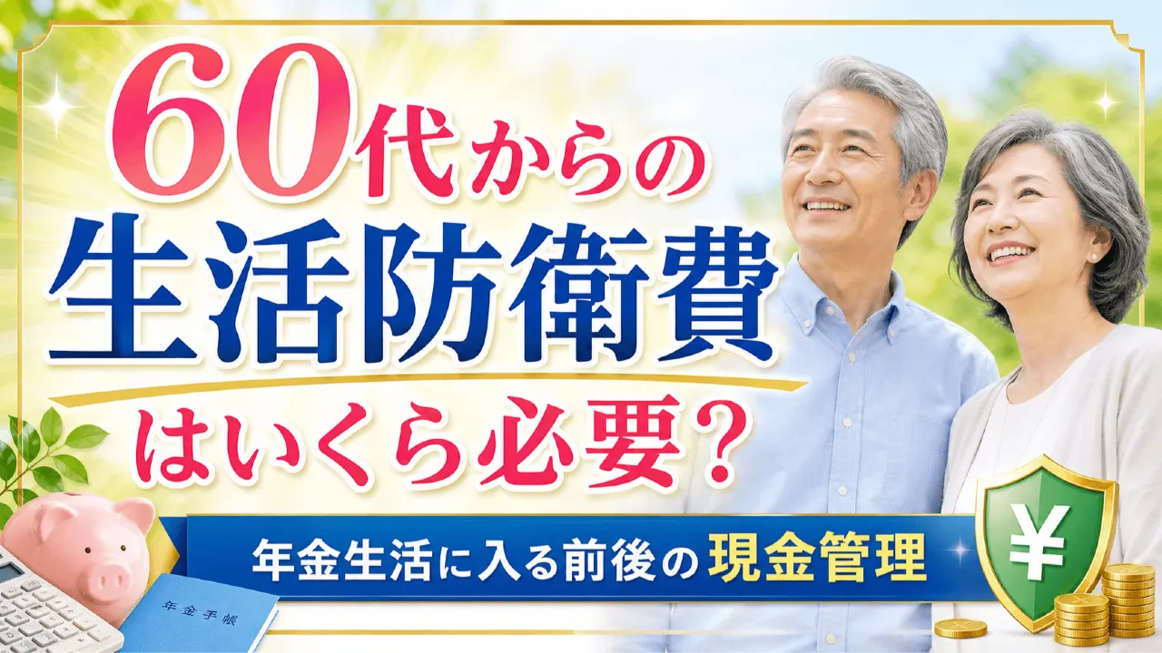 60代が年金収入と生活防衛費を確認する現金管理のイメージ
