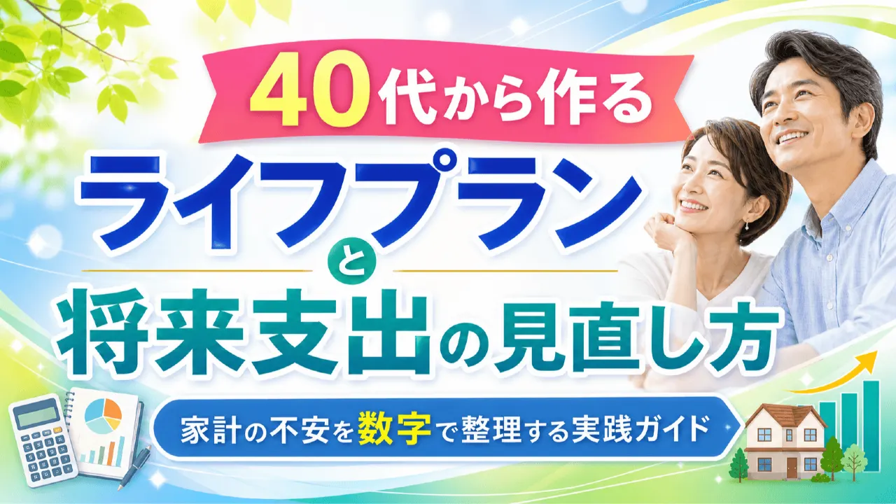 40代から作るライフプランと将来支出の見直し方　家計の不安を数字で整理する実践ガイドの内容を表すアイキャッチ画像