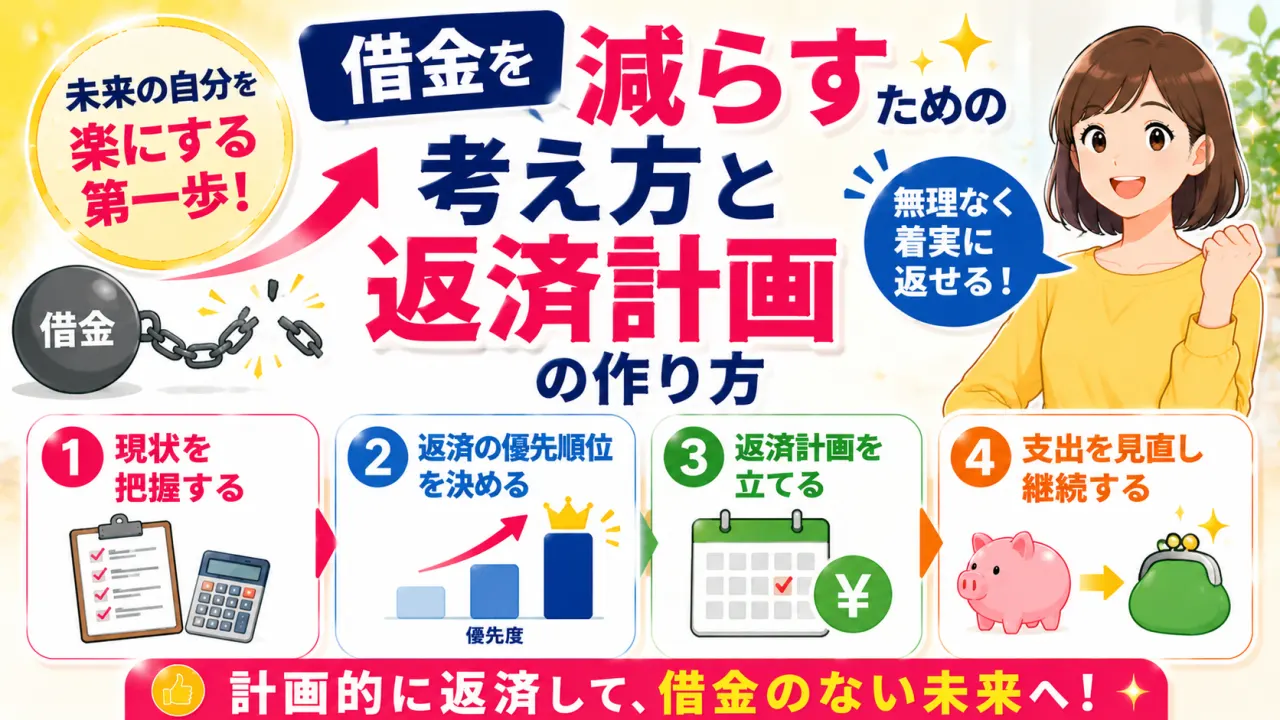 借金を減らすための考え方と返済計画の作り方の内容を表すアイキャッチ画像