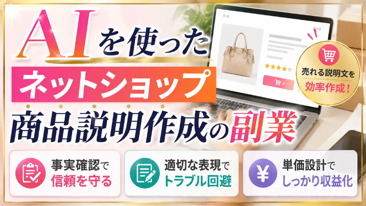 商品仕様と注意事項を照合し説明文を編集する在宅ワーカー