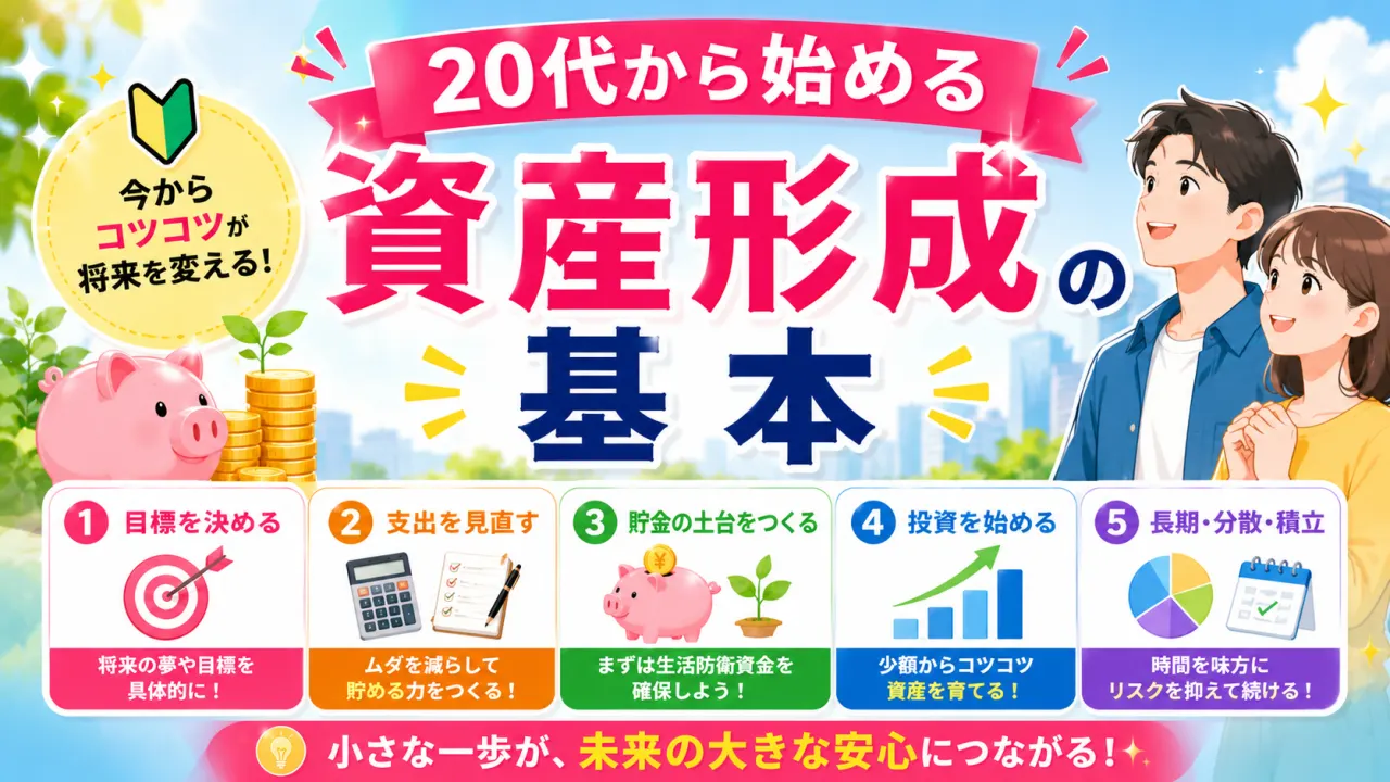 20代から始める資産形成の基本の内容を表すアイキャッチ画像