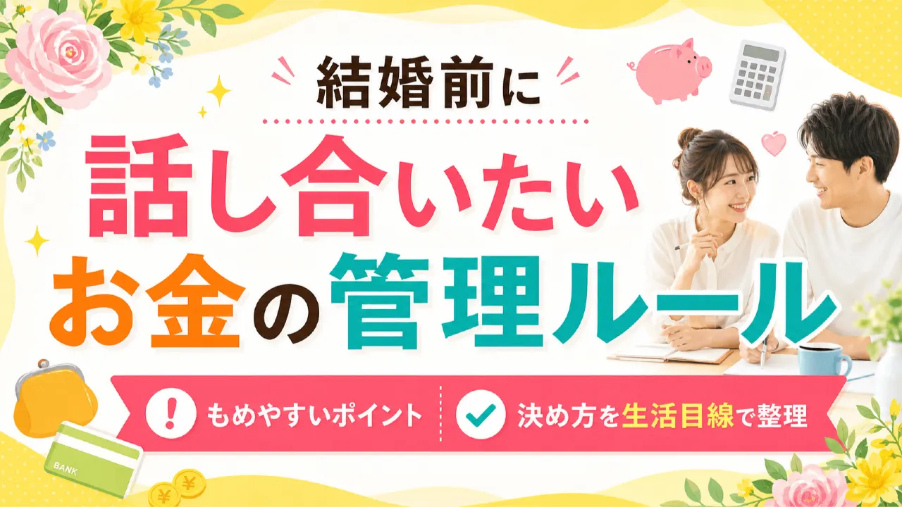 結婚前に話し合いたいお金の管理ルール　もめやすいポイントと決め方を生活目線で整理の内容を表すアイキャッチ画像